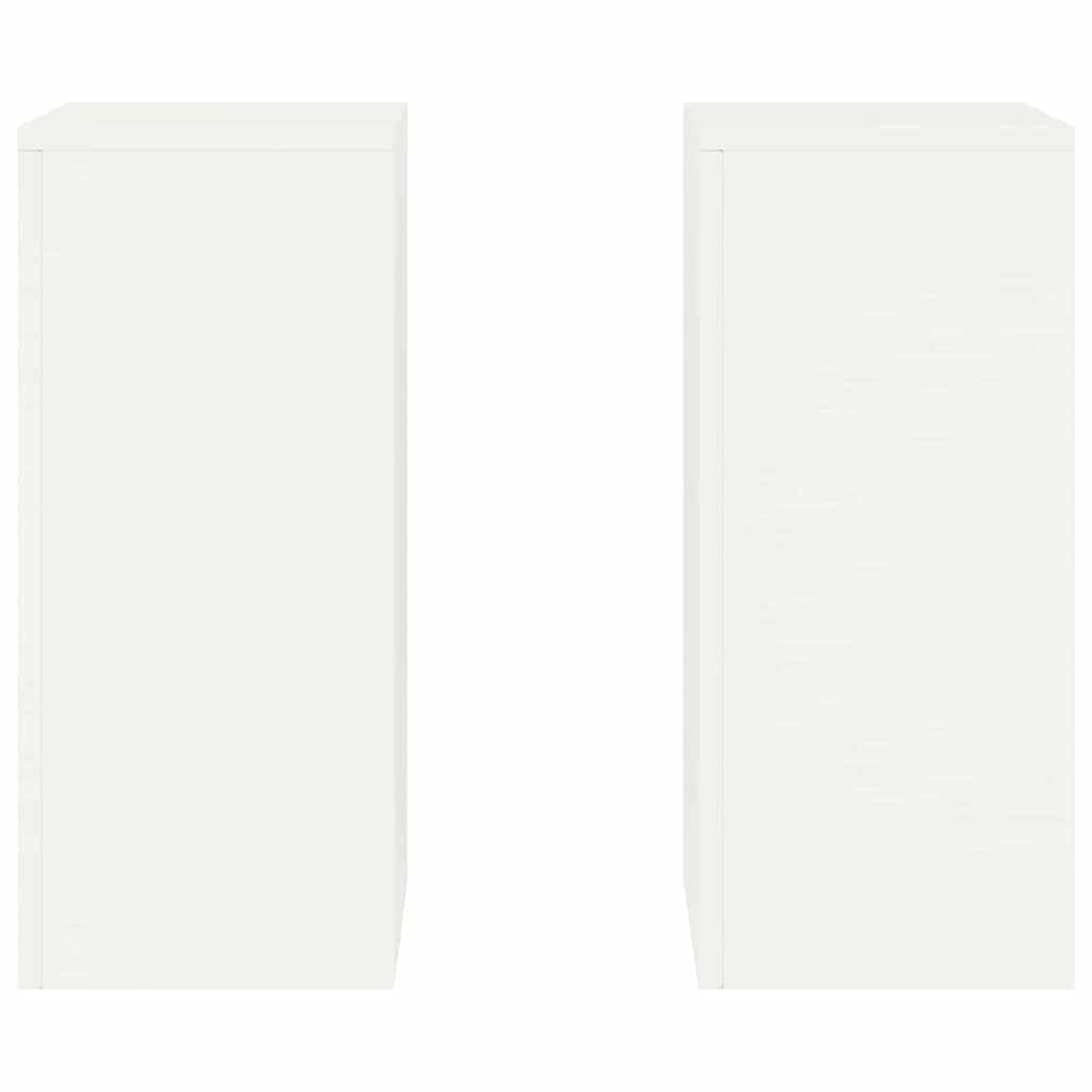 Supporti per piante 2 pcs Bianco 24 x 24 x 55 cm Acciaio