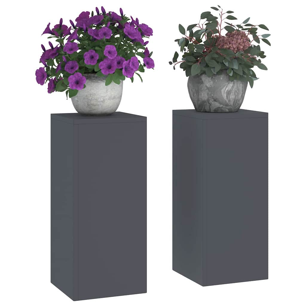 Supporti per piante 2 pcs Antracite 24 x 24 x 55 cm Acciaio
