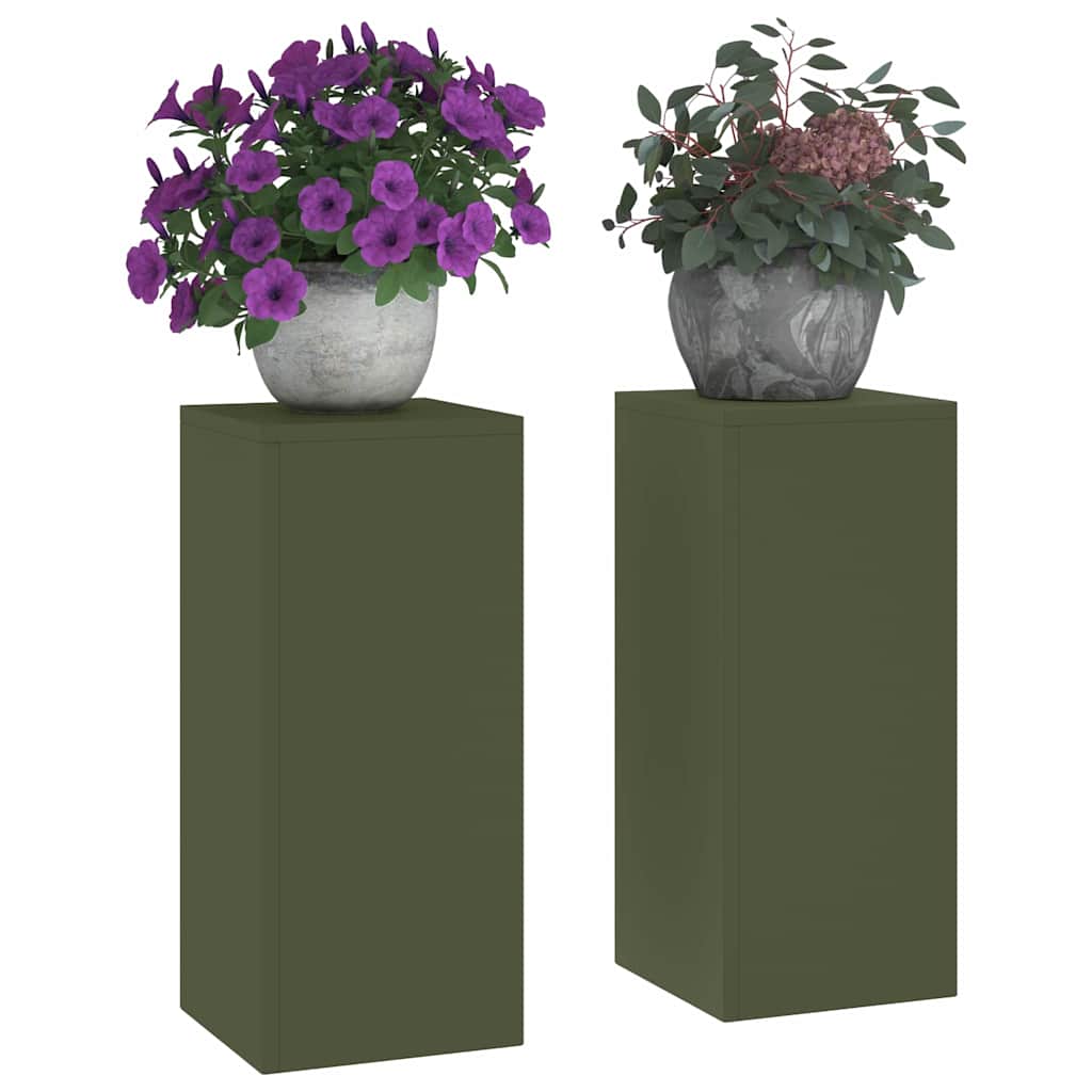 Supporti per piante 2 pcs Oliver verde 24 x 24 x 55 cm Acciaio