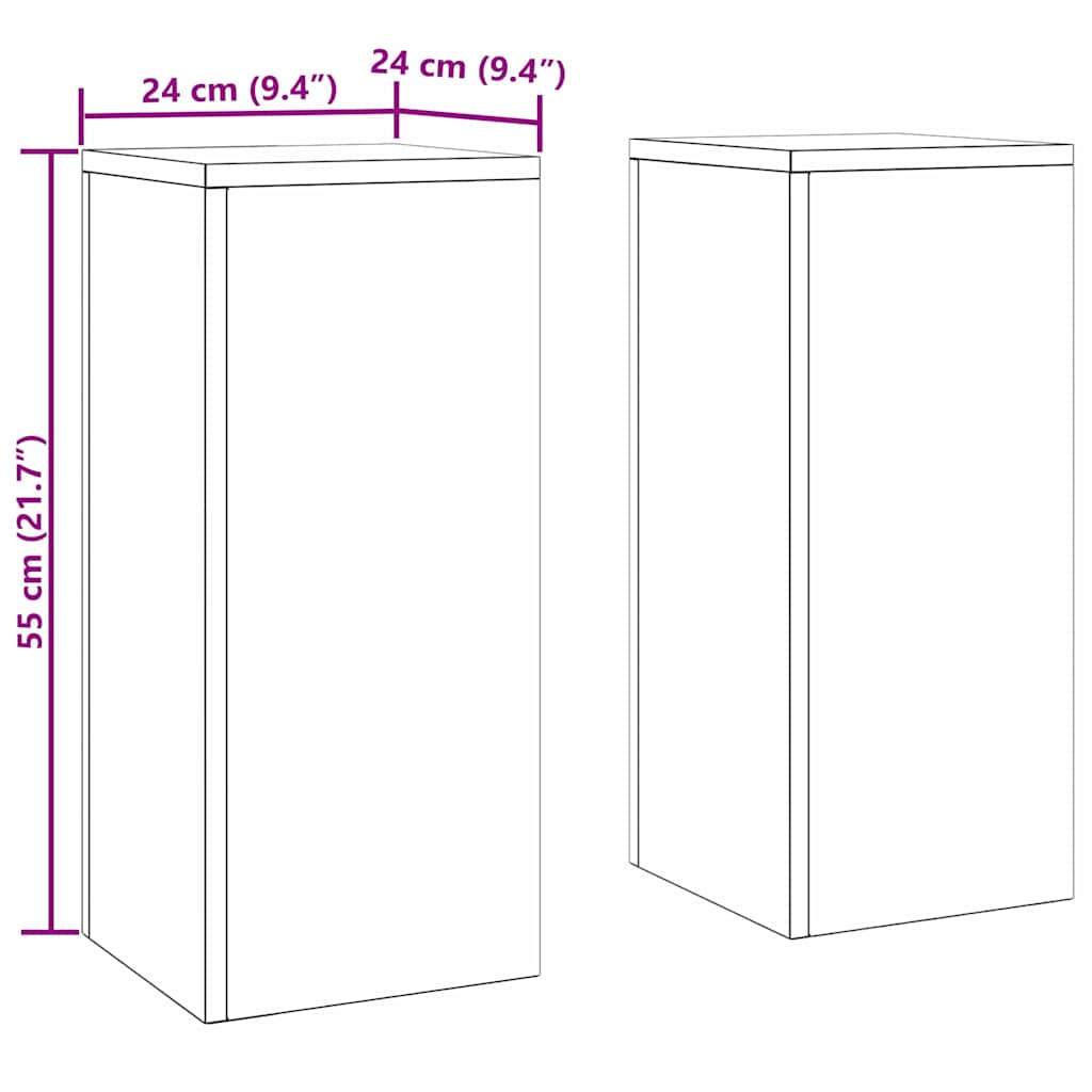 Supporti per piante 2 pcs Argento 24 x 24 x 55 cm