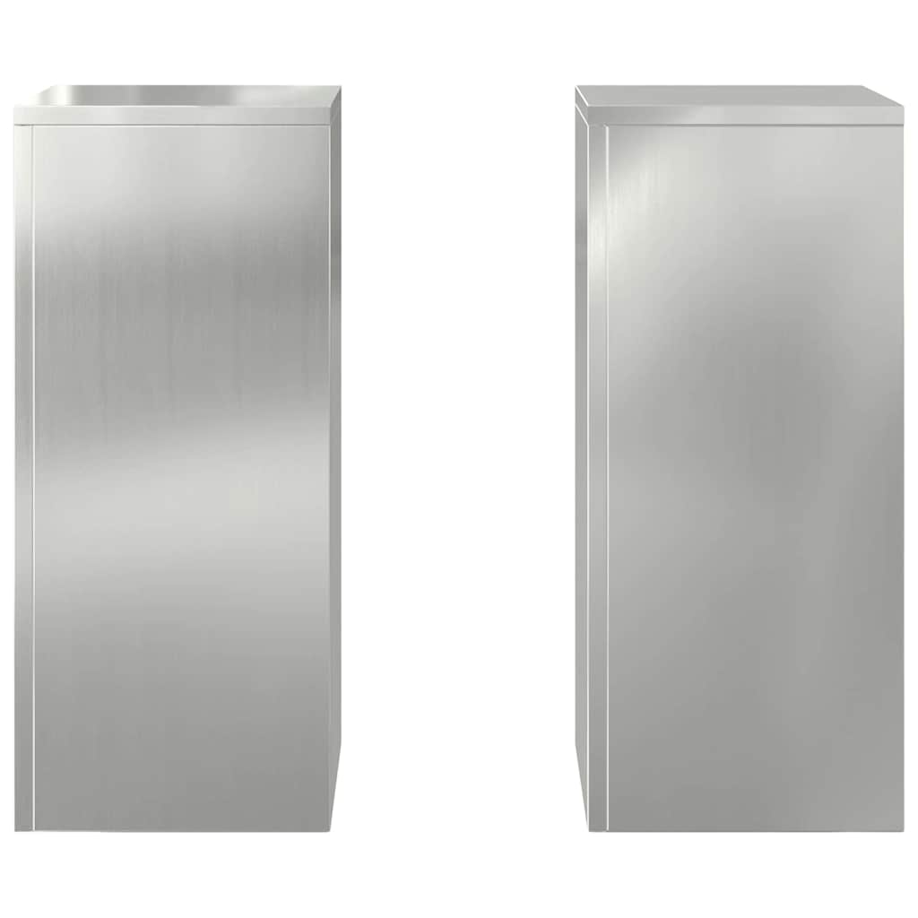 Supporti per piante 2 pcs Argento 24 x 24 x 55 cm
