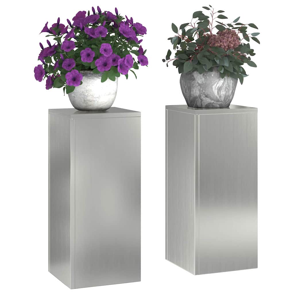 Supporti per piante 2 pcs Argento 24 x 24 x 55 cm