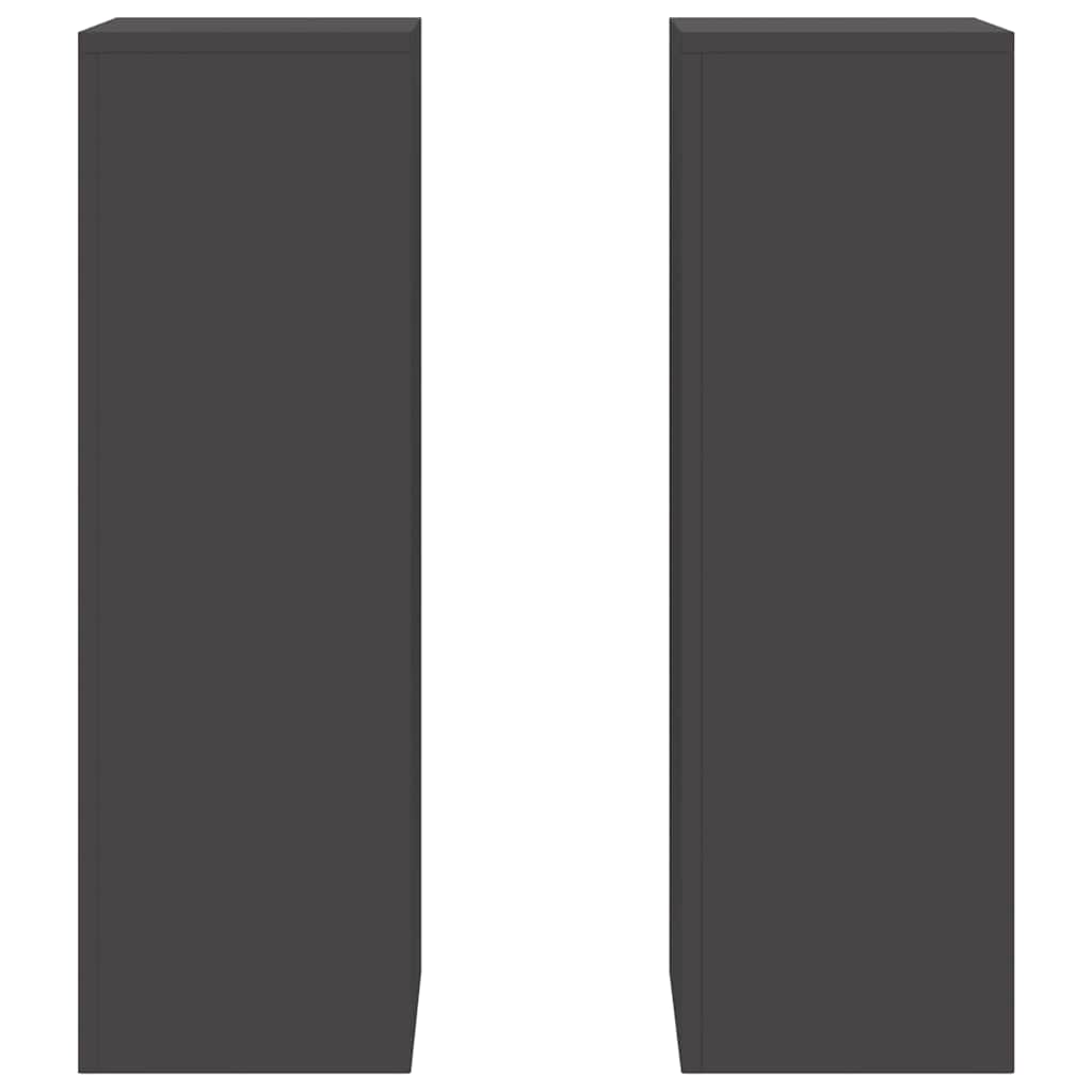 Supporti per piante 2 pcs Nero 24 x 24 x 75 cm Acciaio