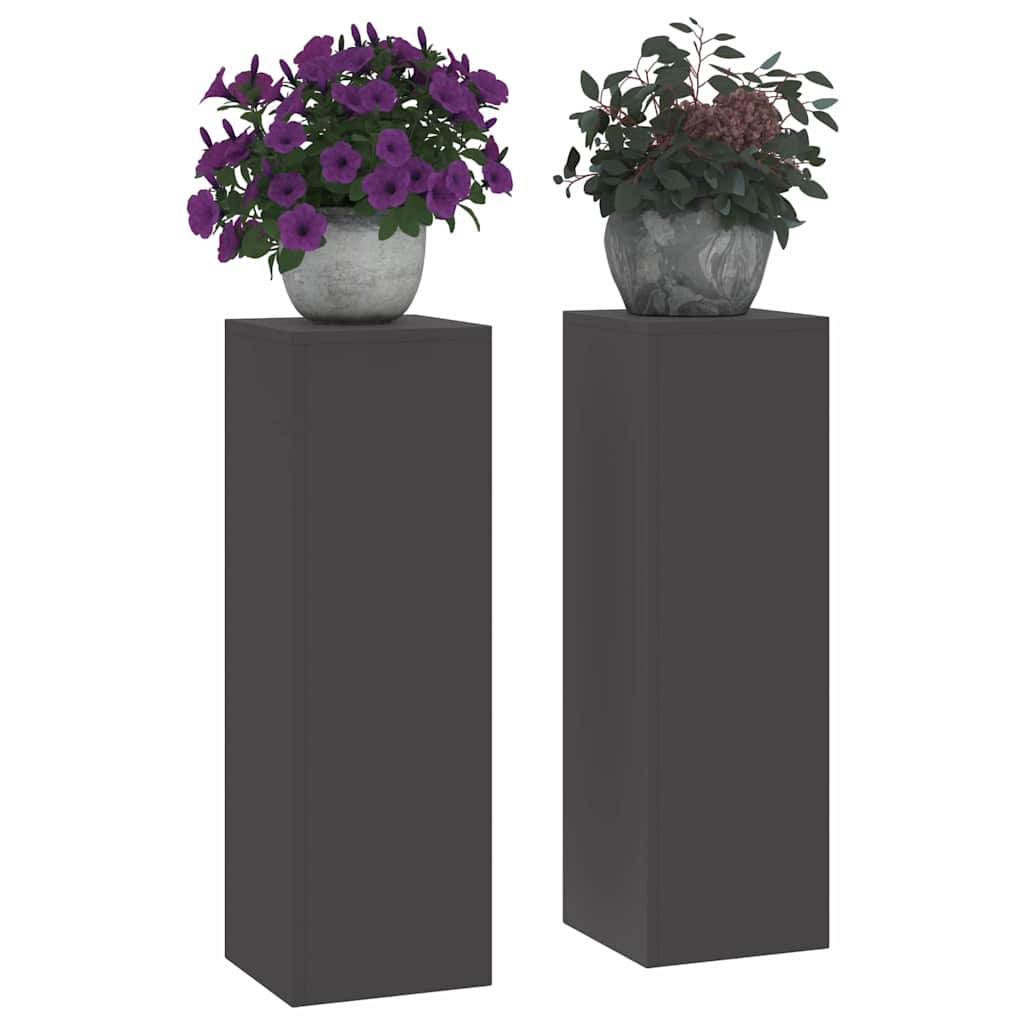 Supporti per piante 2 pcs Nero 24 x 24 x 75 cm Acciaio