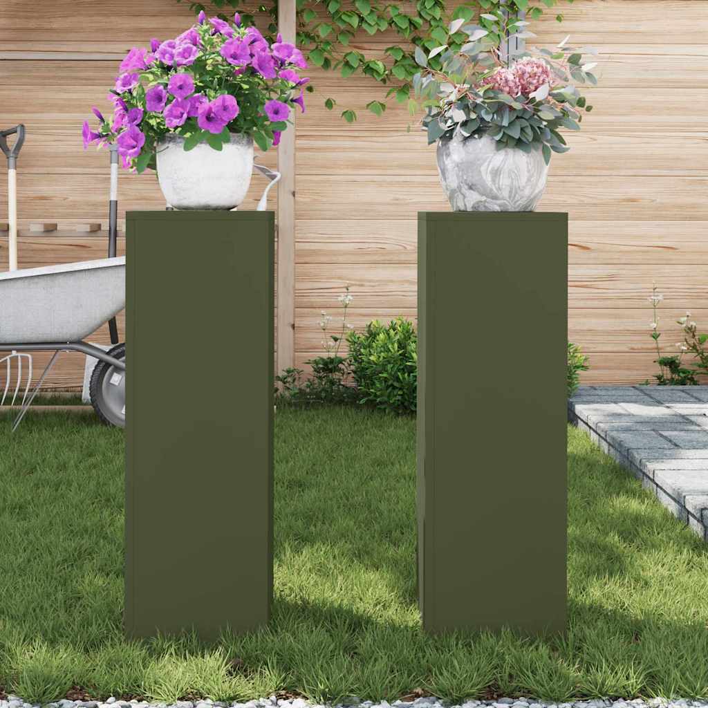 Supporti per piante 2 pcs Oliver verde 24 x 24 x 75 cm Acciaio