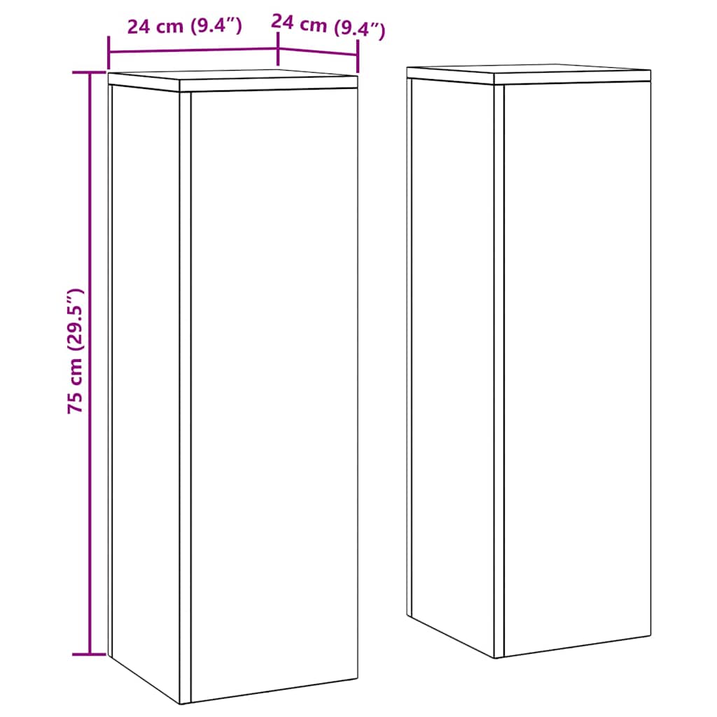 Supporti per piante 2 pcs Oliver verde 24 x 24 x 75 cm Acciaio