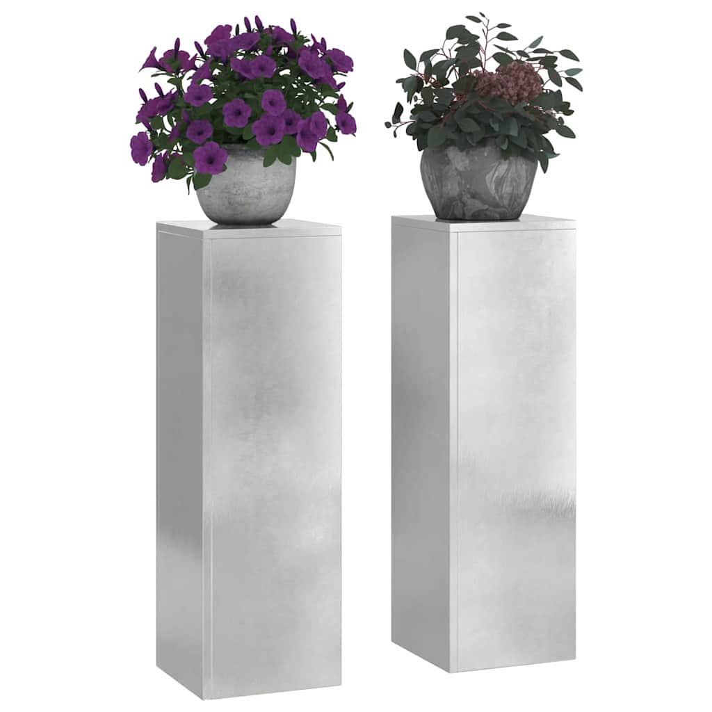 Supporti per piante 2 pcs Argento 24 x 24 x 75 cm