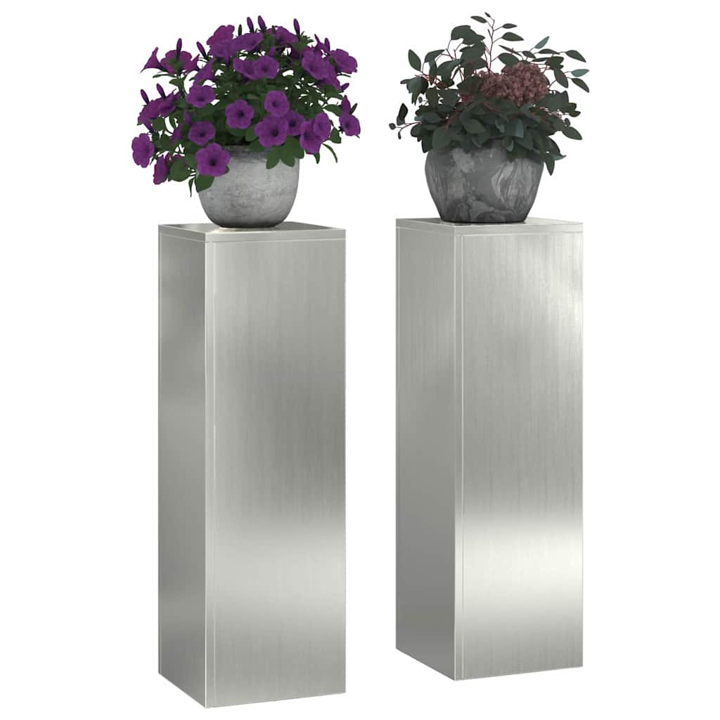 Supporti per piante 2 pcs Argento 24 x 24 x 75 cm
