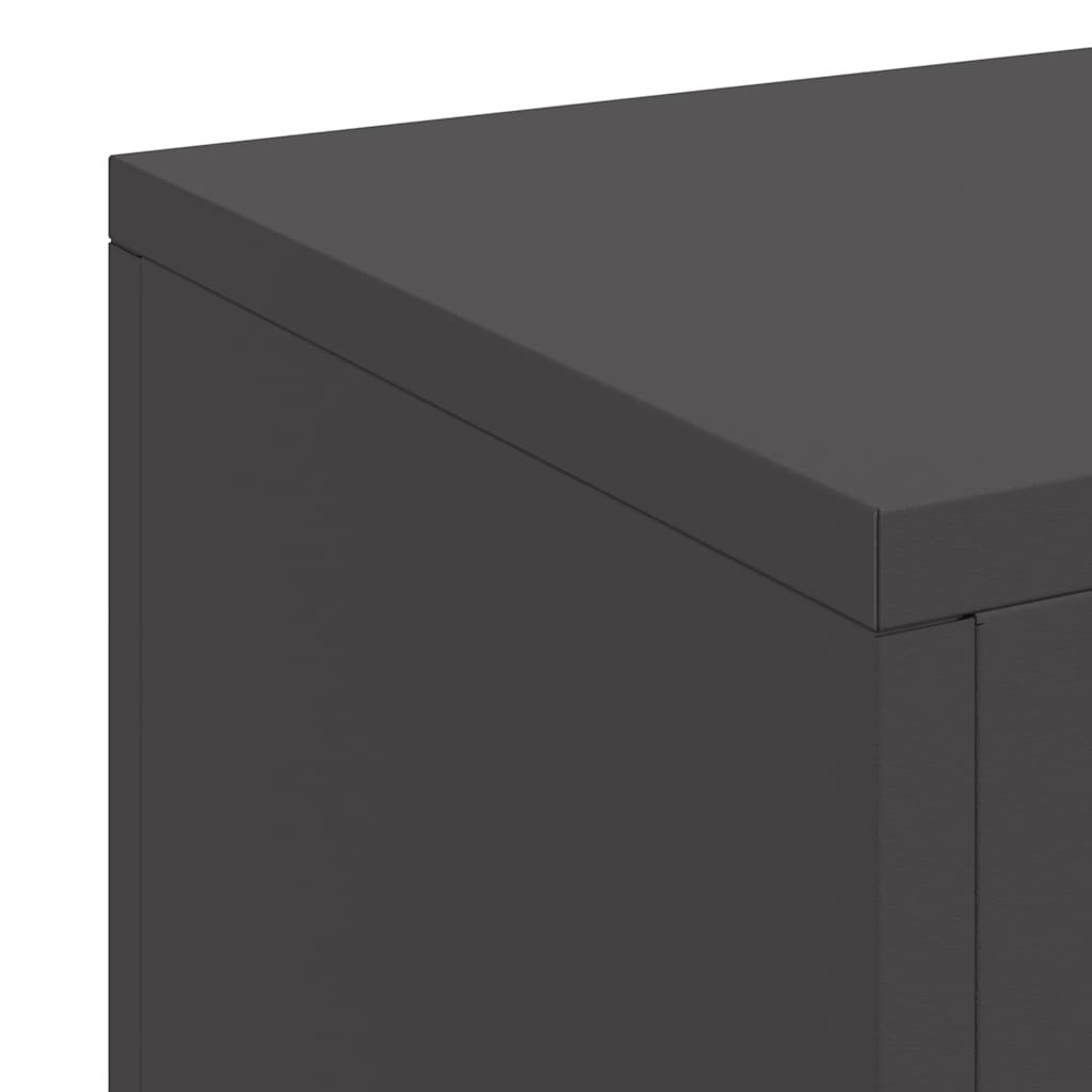 Supporti per piante 3 pcs Nero 24 x 24 x 75 cm Acciaio