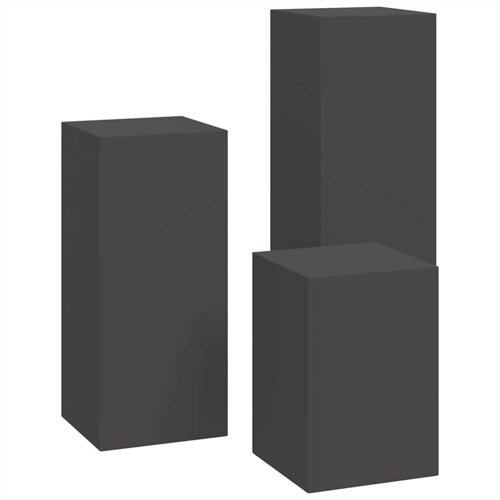 Supporti per piante 3 pcs Nero 24 x 24 x 75 cm Acciaio