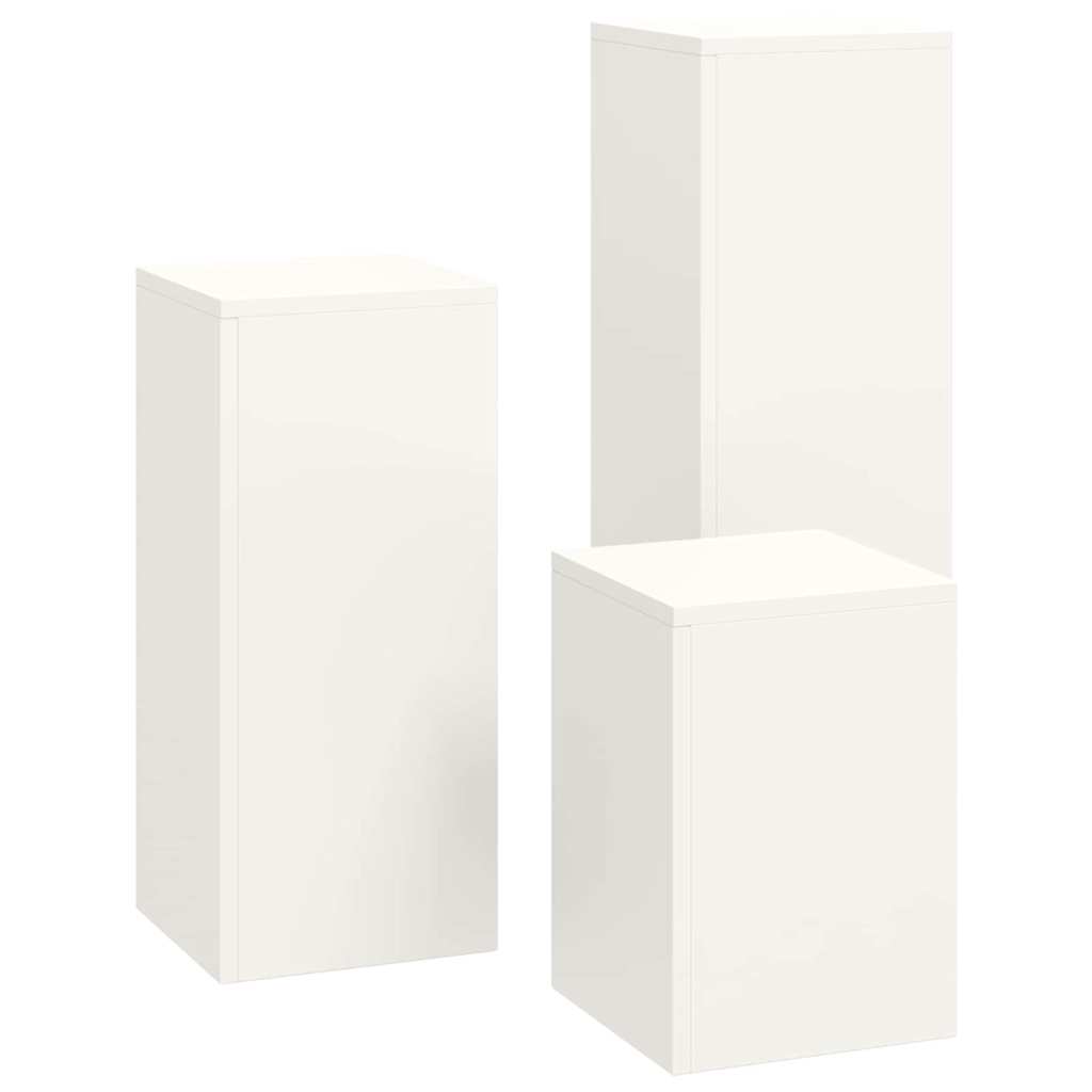 Supporti per piante 3 pcs Bianco 24 x 24 x 75 cm Acciaio