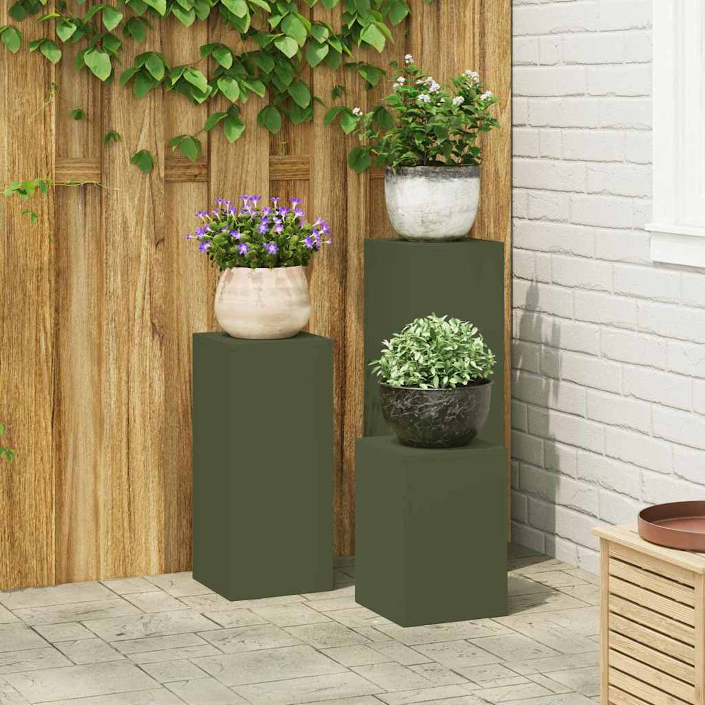 Supporti per piante 3 pcs Oliver verde 24 x 24 x 75 cm Acciaio