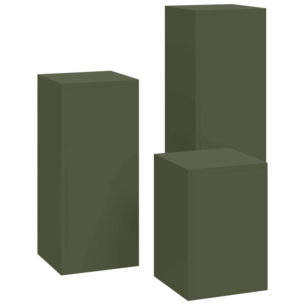 Supporti per piante 3 pcs Oliver verde 24 x 24 x 75 cm Acciaio