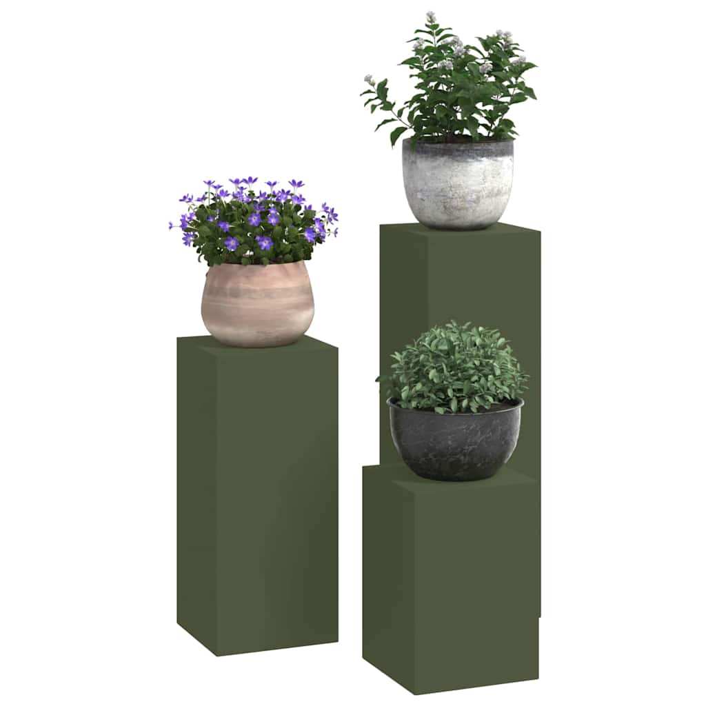 Supporti per piante 3 pcs Oliver verde 24 x 24 x 75 cm Acciaio