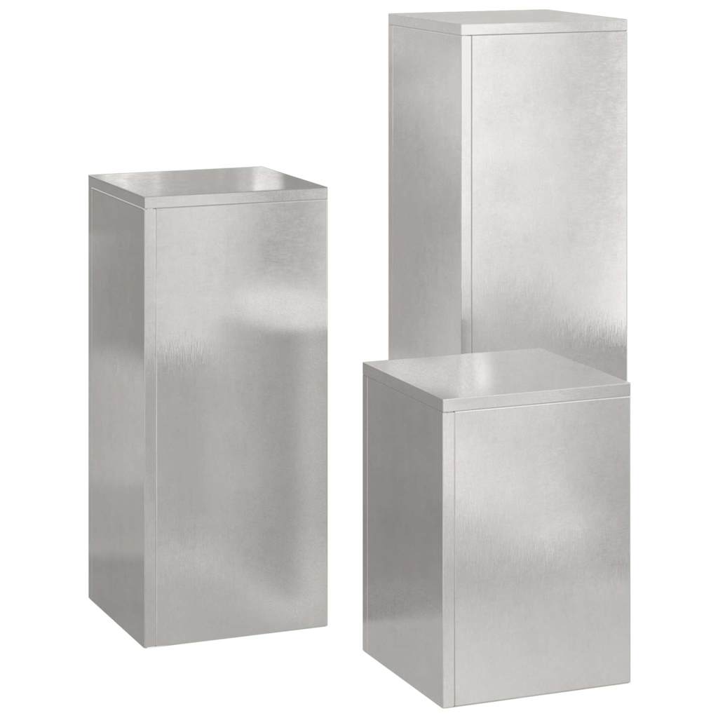 Supporti per piante 3 pcs Argento 24 x 24 x 75 cm
