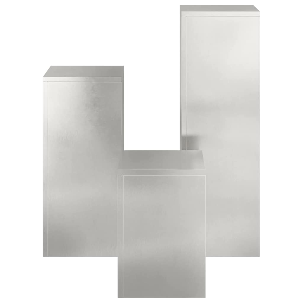 Supporti per piante 3 pcs Argento 24 x 24 x 75 cm