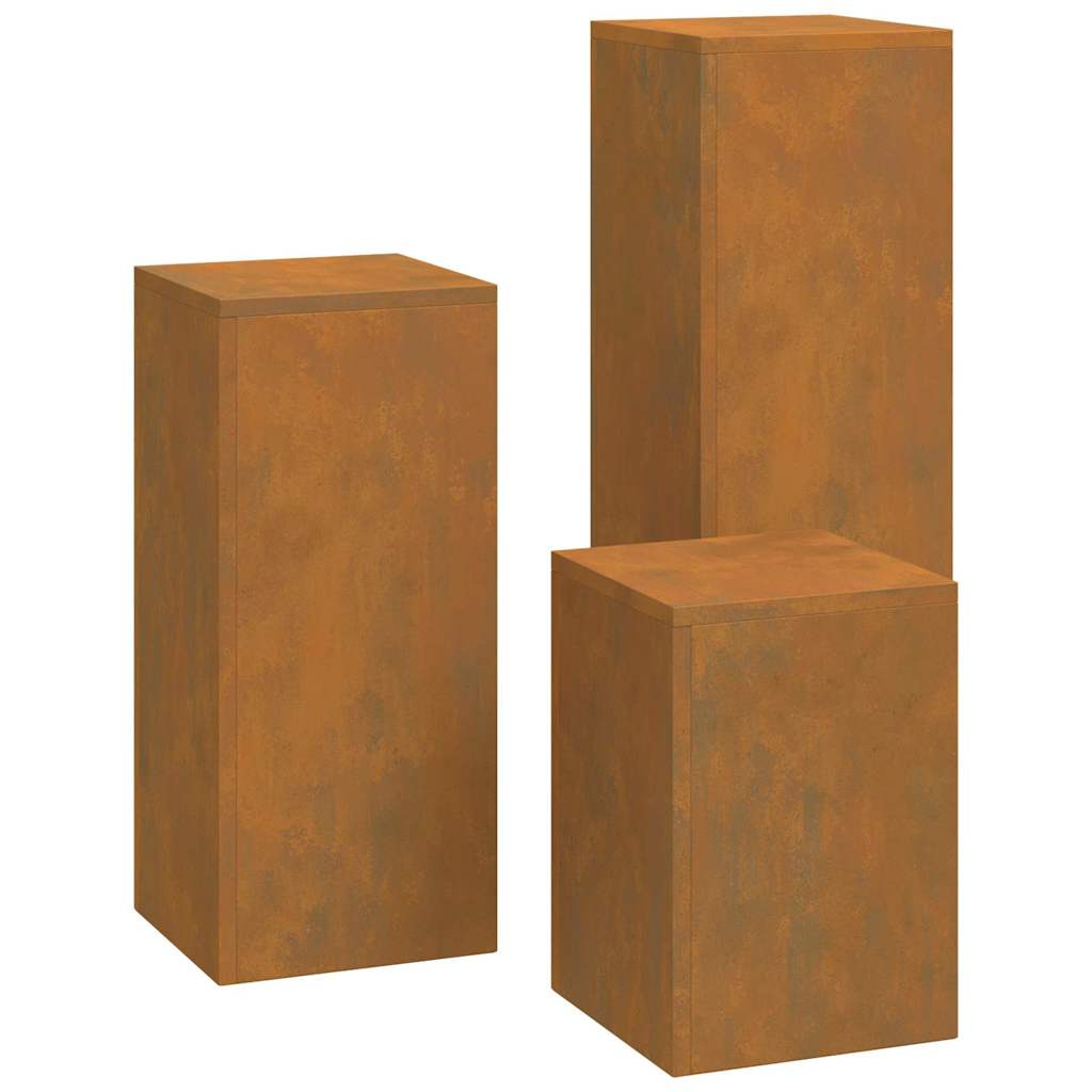 Supporti per piante 3 pcs Ruggine 24 x 24 x 75 cm