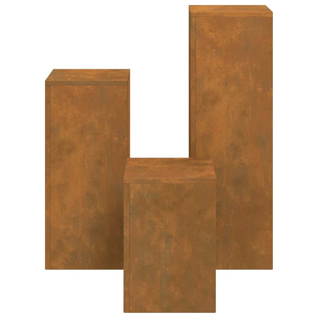 Supporti per piante 3 pcs Ruggine 24 x 24 x 75 cm