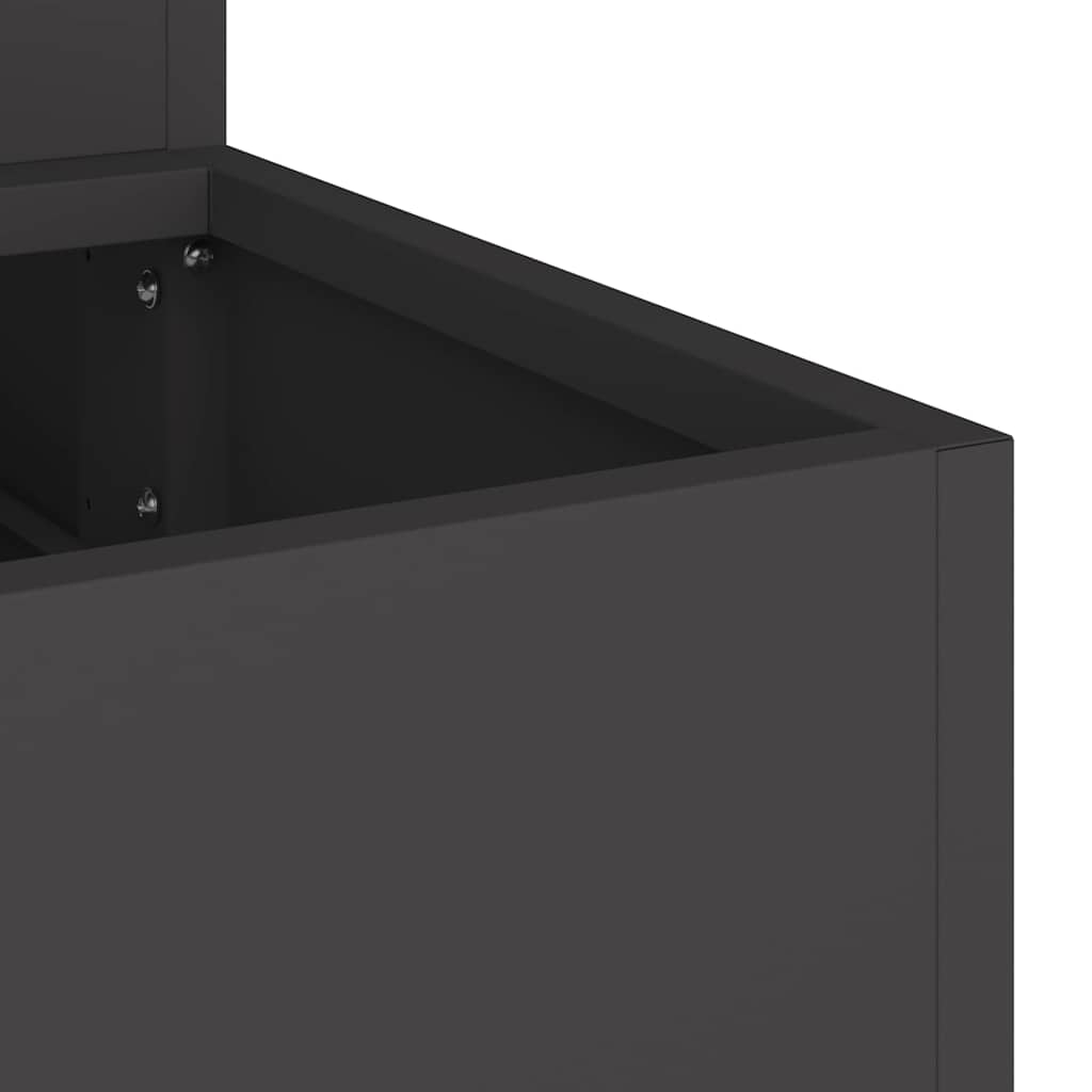Vaso da giardino Nero 90 x 90 x 35 cm Acciaio