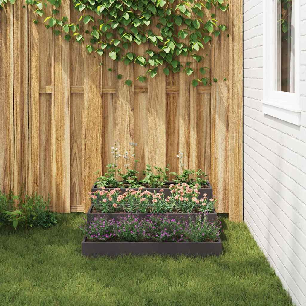 Vaso da giardino Nero 90 x 90 x 35 cm Acciaio