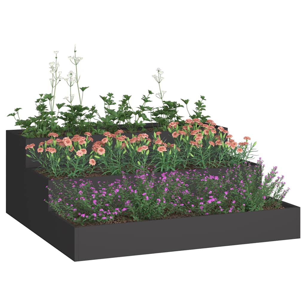 Vaso da giardino Nero 90 x 90 x 35 cm Acciaio
