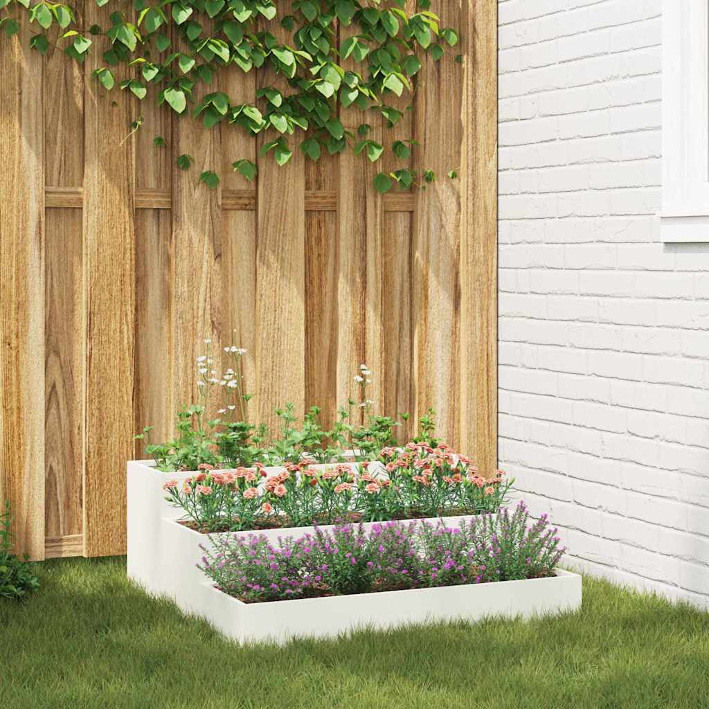 Vaso da giardino Bianco 90 x 90 x 35 cm Acciaio