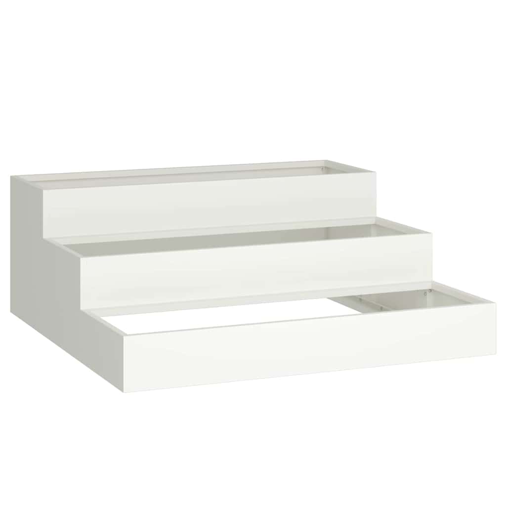 Vaso da giardino Bianco 90 x 90 x 35 cm Acciaio