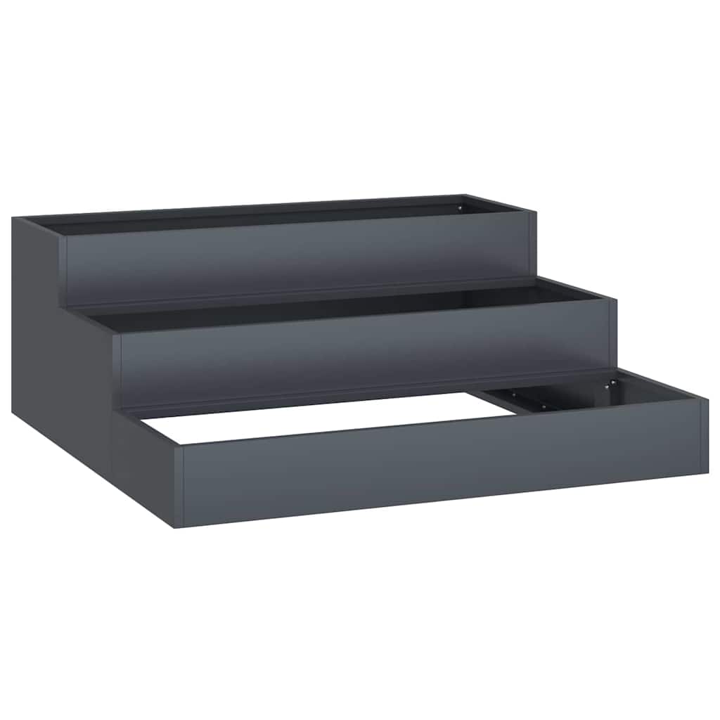 Vaso da giardino Antracite 90 x 90 x 35 cm Acciaio