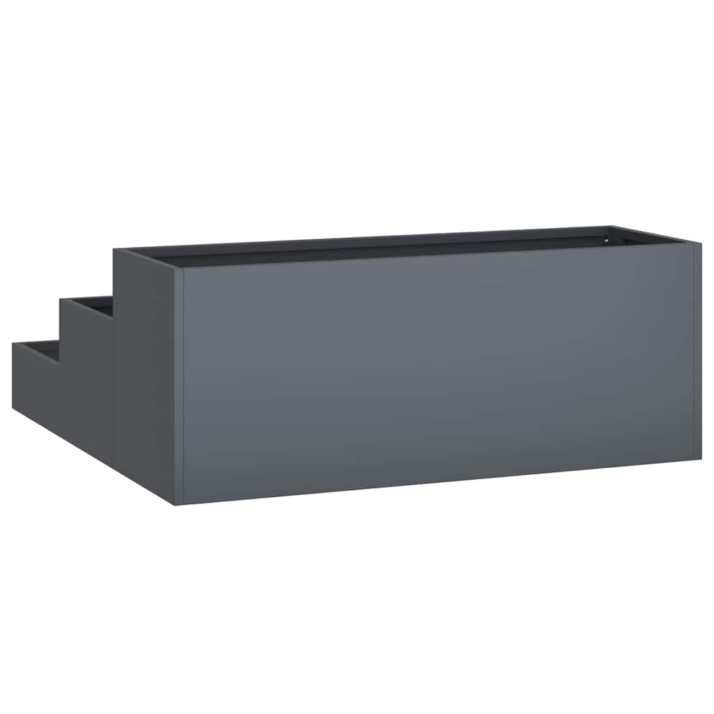Vaso da giardino Antracite 90 x 90 x 35 cm Acciaio