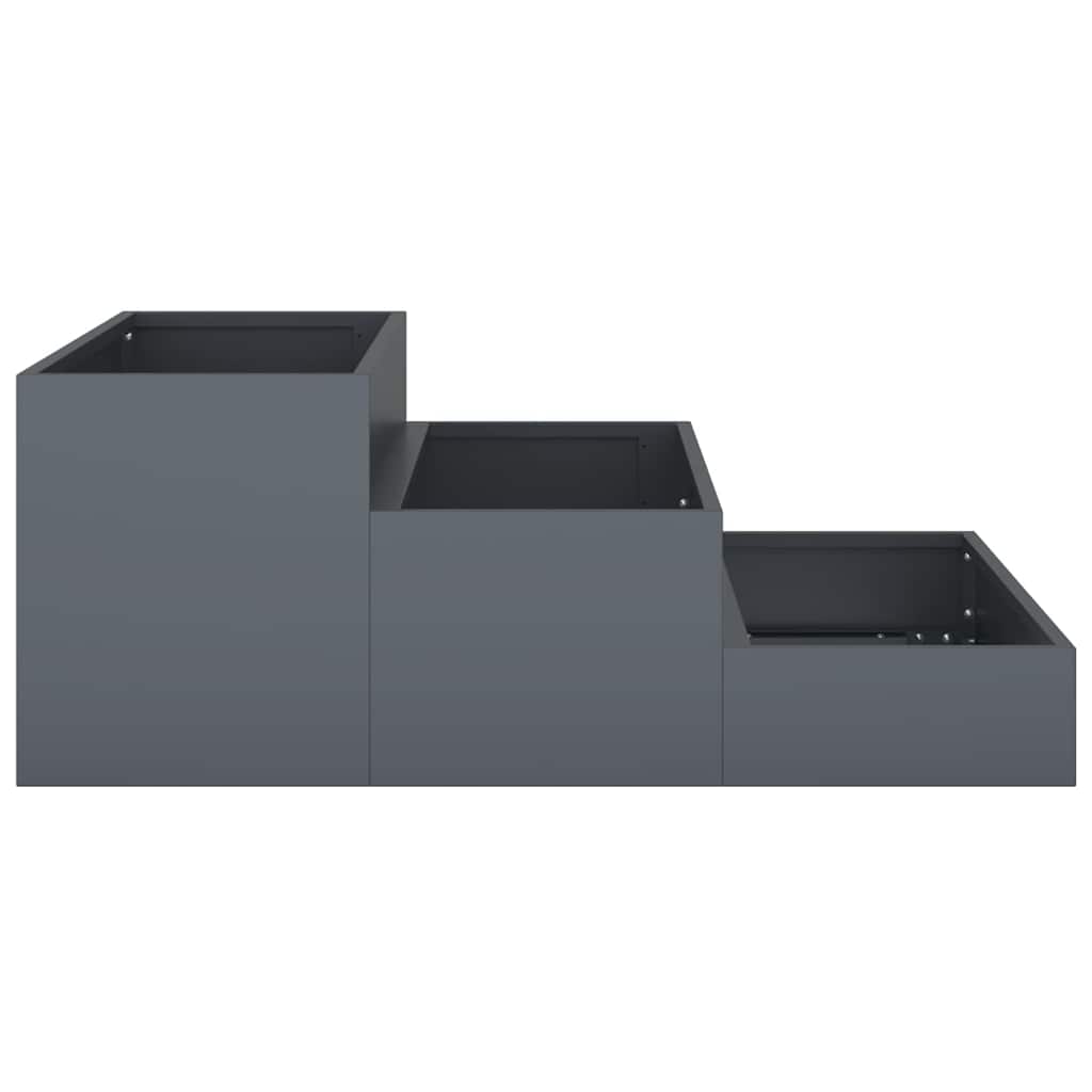 Vaso da giardino Antracite 90 x 90 x 35 cm Acciaio