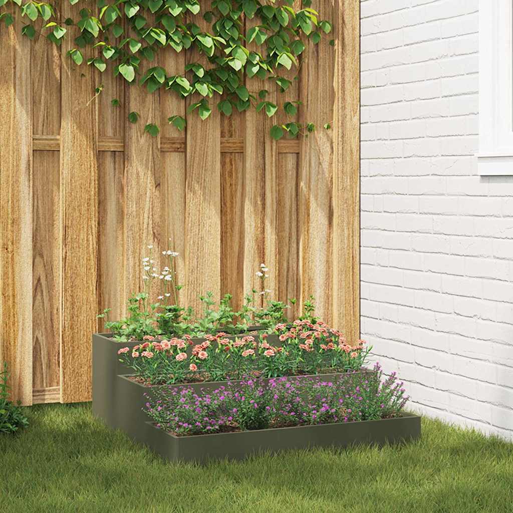Vaso da giardino Oliver verde 90 x 90 x 35 cm Acciaio