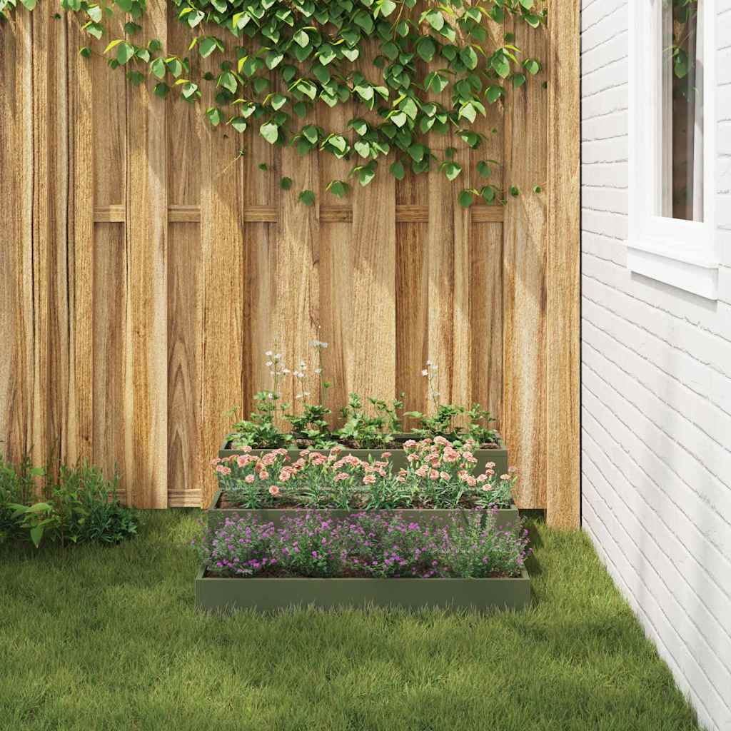 Vaso da giardino Oliver verde 90 x 90 x 35 cm Acciaio