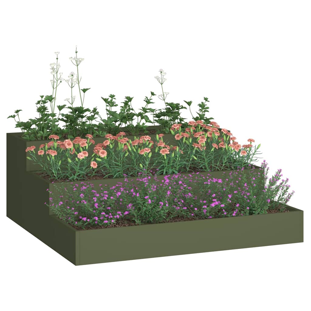 Vaso da giardino Oliver verde 90 x 90 x 35 cm Acciaio