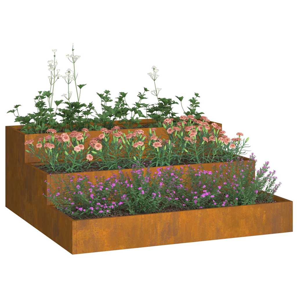 Vaso da giardino Ruggine 90 x 90 x 35 cm acciaio corten
