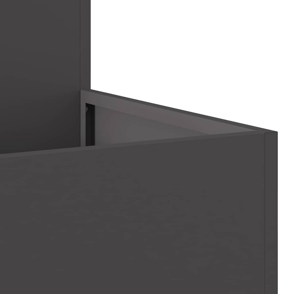 Vaso da giardino Nero 80 x 80 x 48 cm Acciaio | homemem39