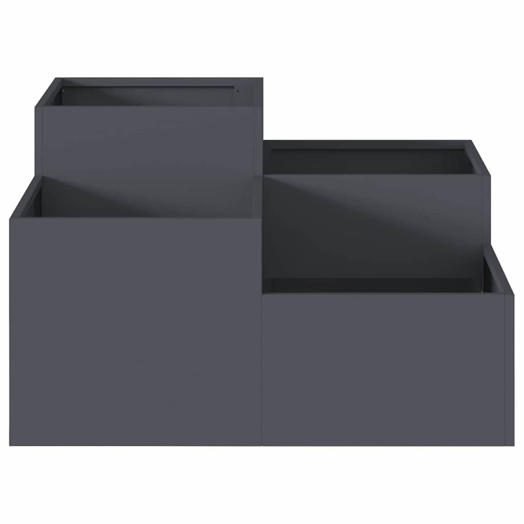 Vaso da giardino Antracite 80 x 80 x 48 cm Acciaio