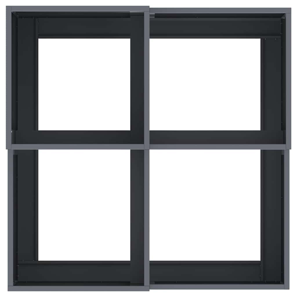 Vaso da giardino Antracite 80 x 80 x 48 cm Acciaio