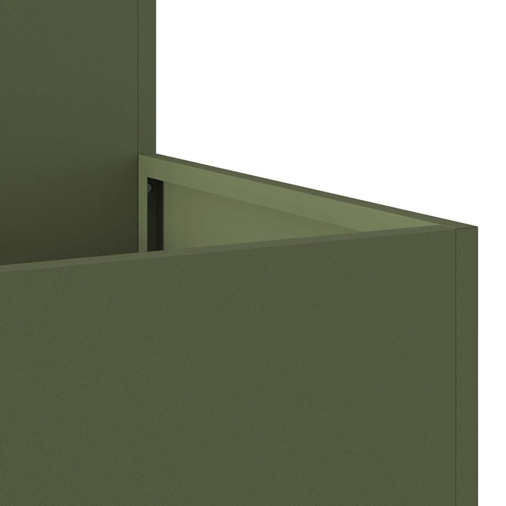 Vaso da giardino Oliver verde 80 x 80 x 48 cm Acciaio | homemem39