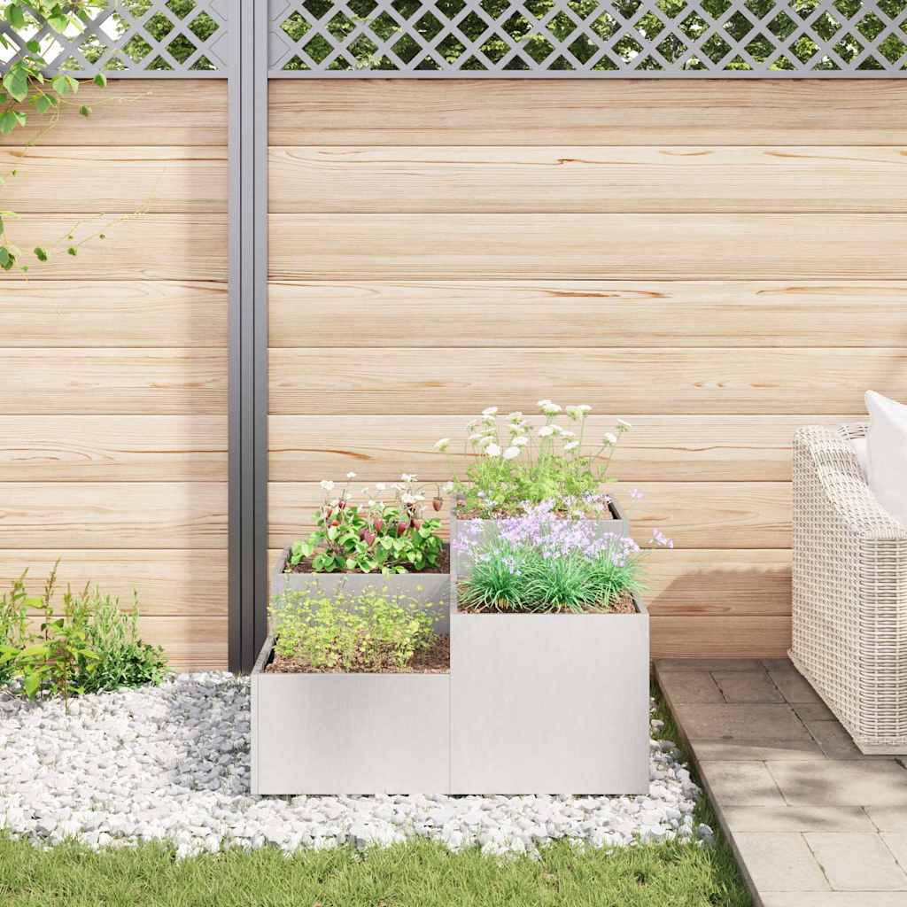 Vaso da giardino Argento 80 x 80 x 48 cm Acciaio inossidabile