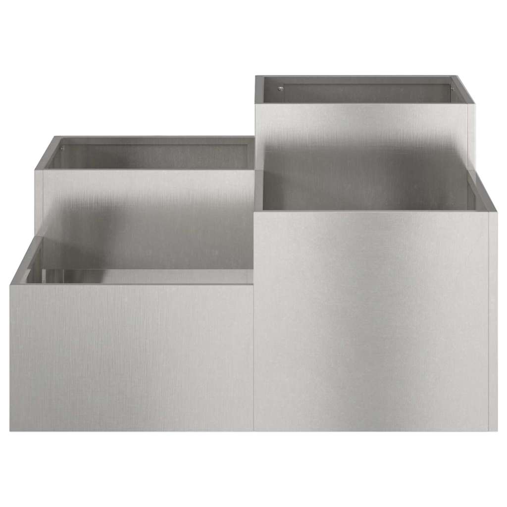 Vaso da giardino Argento 80 x 80 x 48 cm Acciaio inossidabile