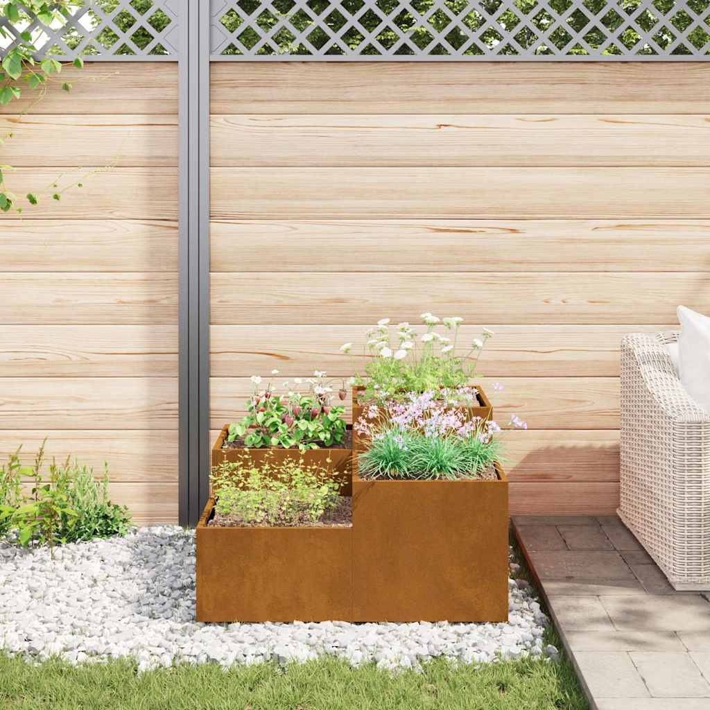 Vaso da giardino Ruggine 100 x 100 x 48 cm acciaio corten