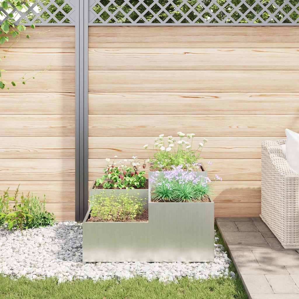 Vaso da giardino Argento 100 x 100 x 48 cm Acciaio zincato