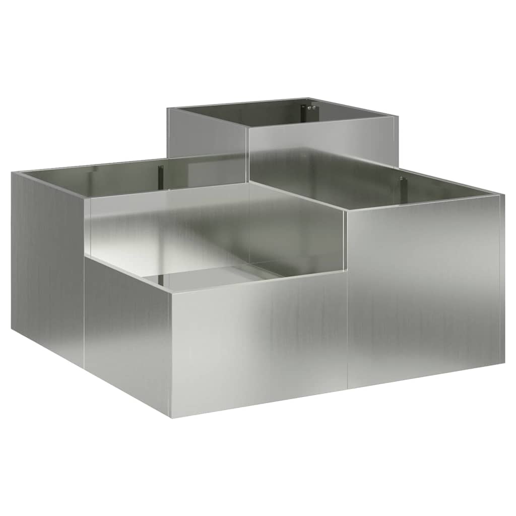 Vaso da giardino Argento 100 x 100 x 48 cm Acciaio zincato