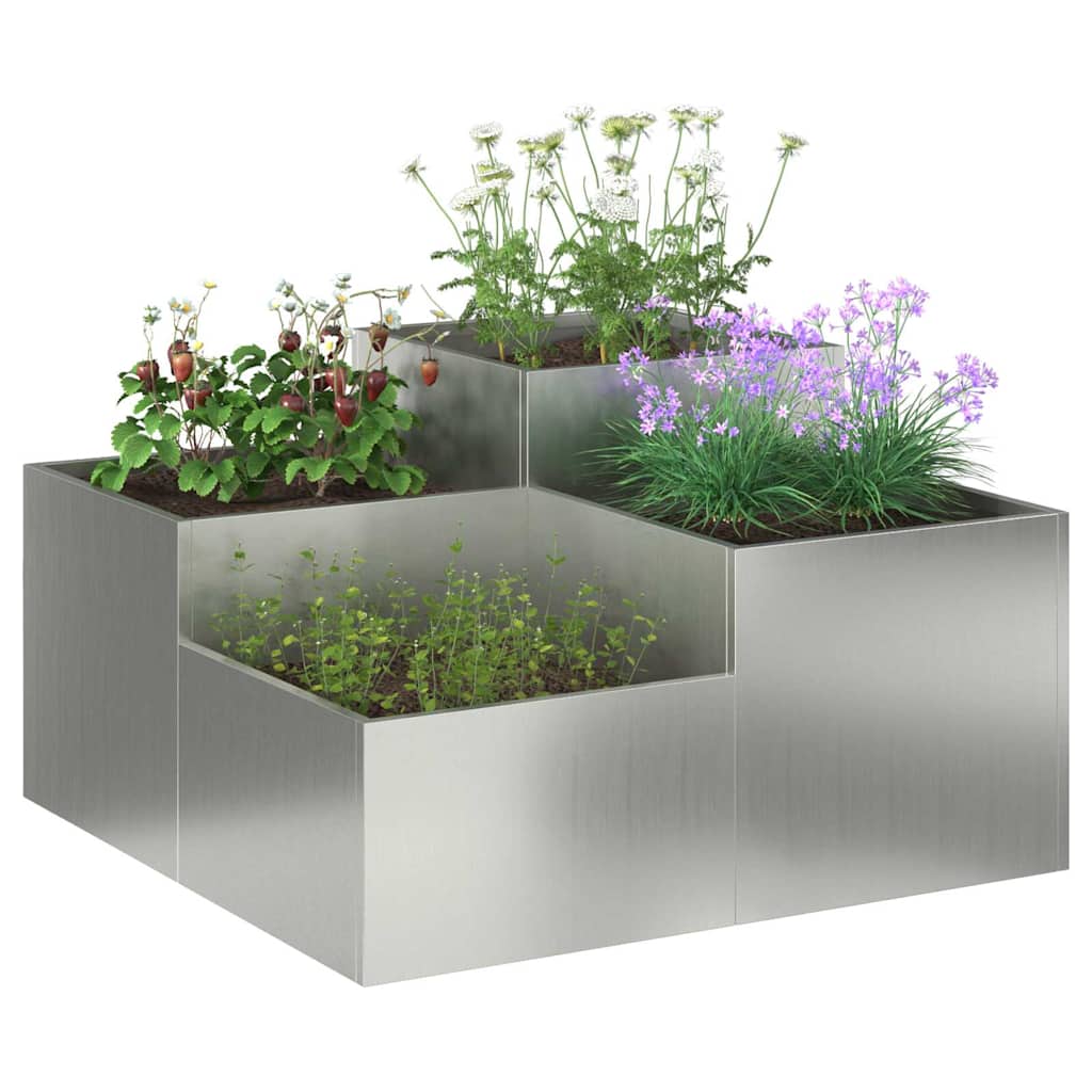 Vaso da giardino Argento 100 x 100 x 48 cm Acciaio zincato