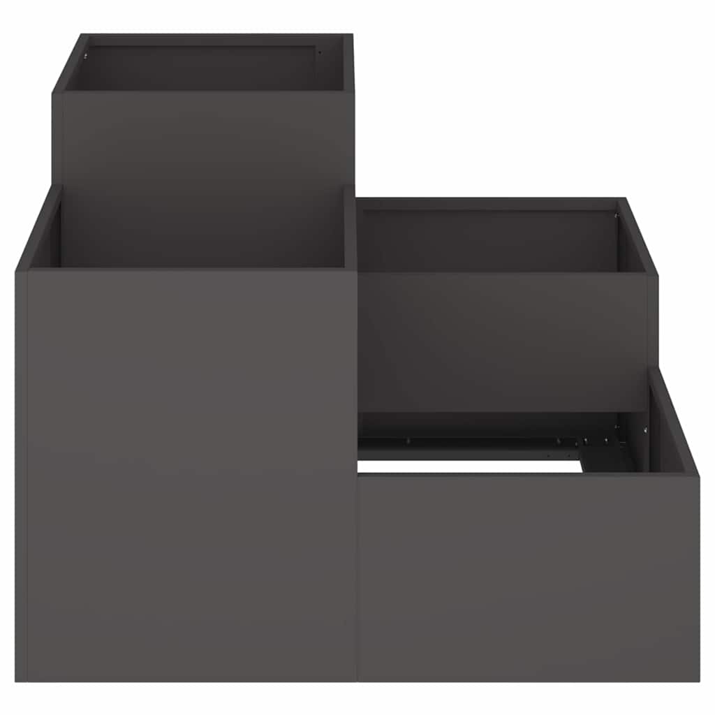 Vaso da giardino Nero 80 x 80 x 60 cm Acciaio
