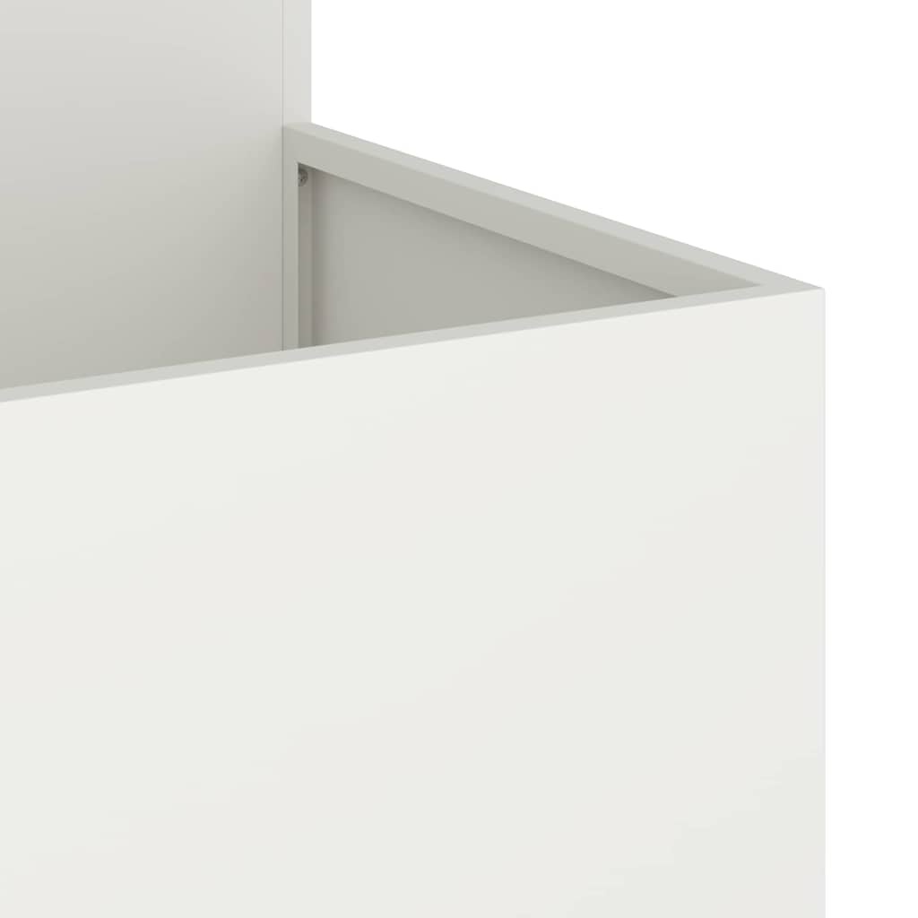Vaso da giardino Bianco 80 x 80 x 60 cm Acciaio