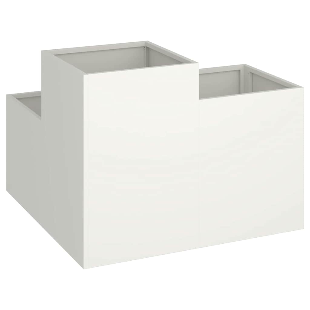 Vaso da giardino Bianco 80 x 80 x 60 cm Acciaio