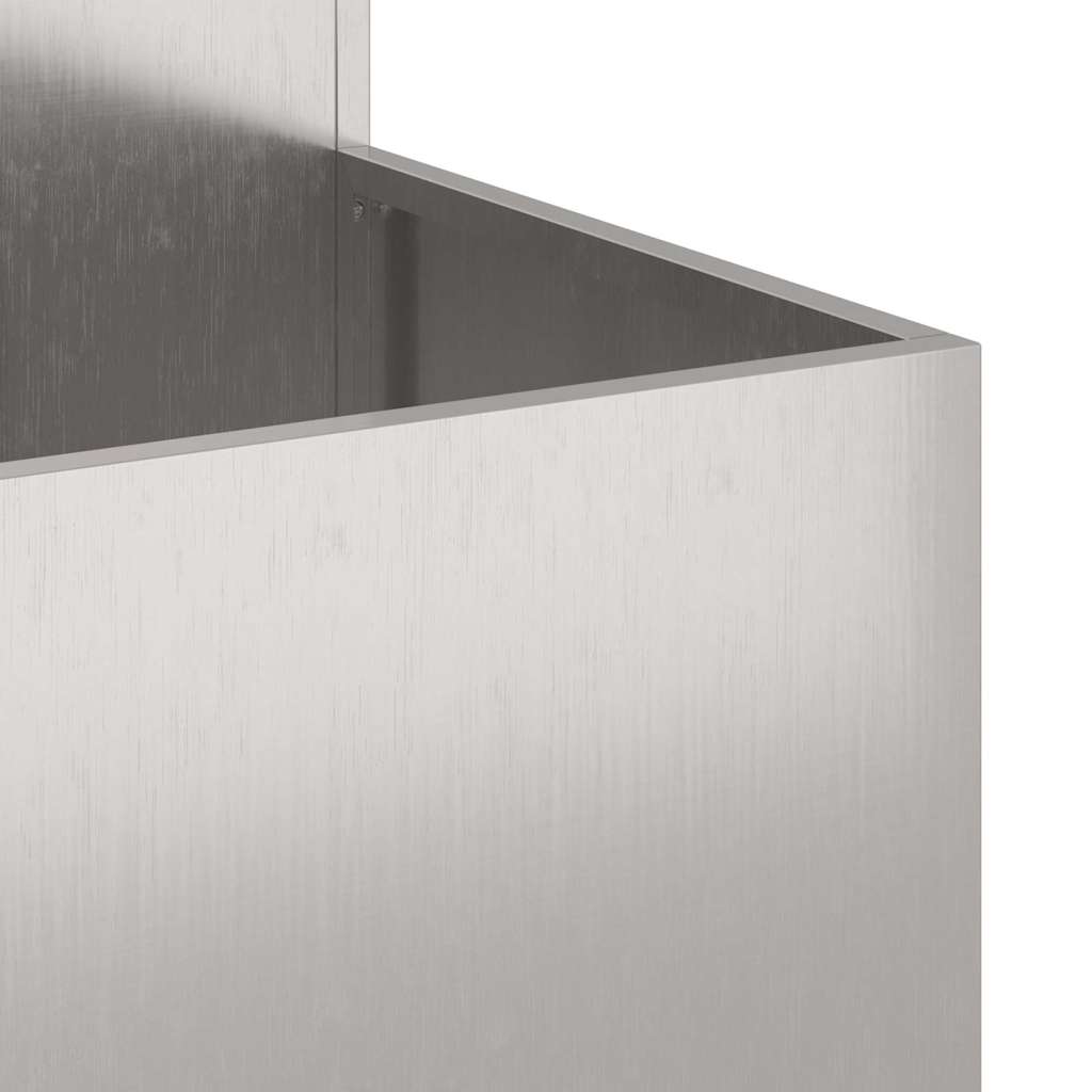 Vaso da giardino Argento 80 x 80 x 60 cm Acciaio inossidabile