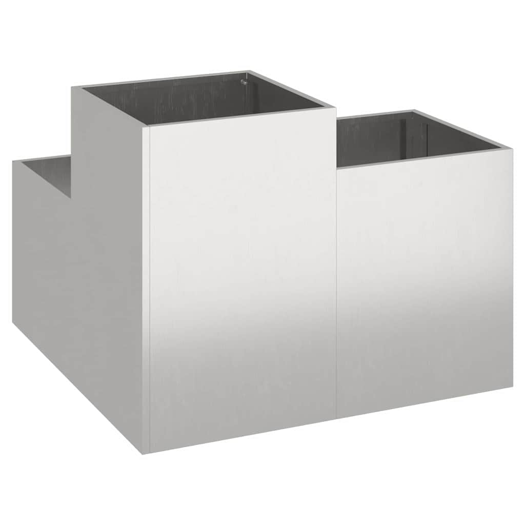 Vaso da giardino Argento 80 x 80 x 60 cm Acciaio inossidabile