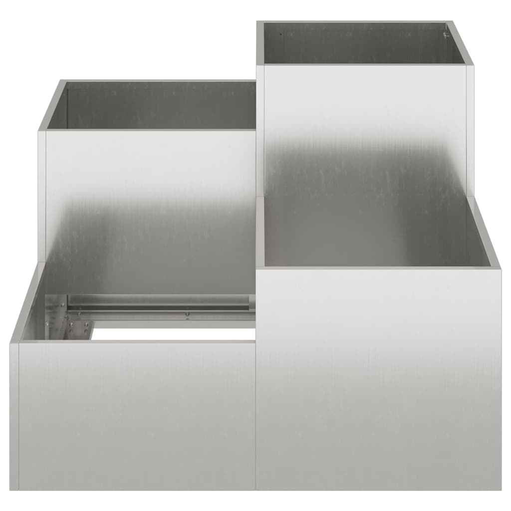 Vaso da giardino Argento 80 x 80 x 60 cm Acciaio inossidabile